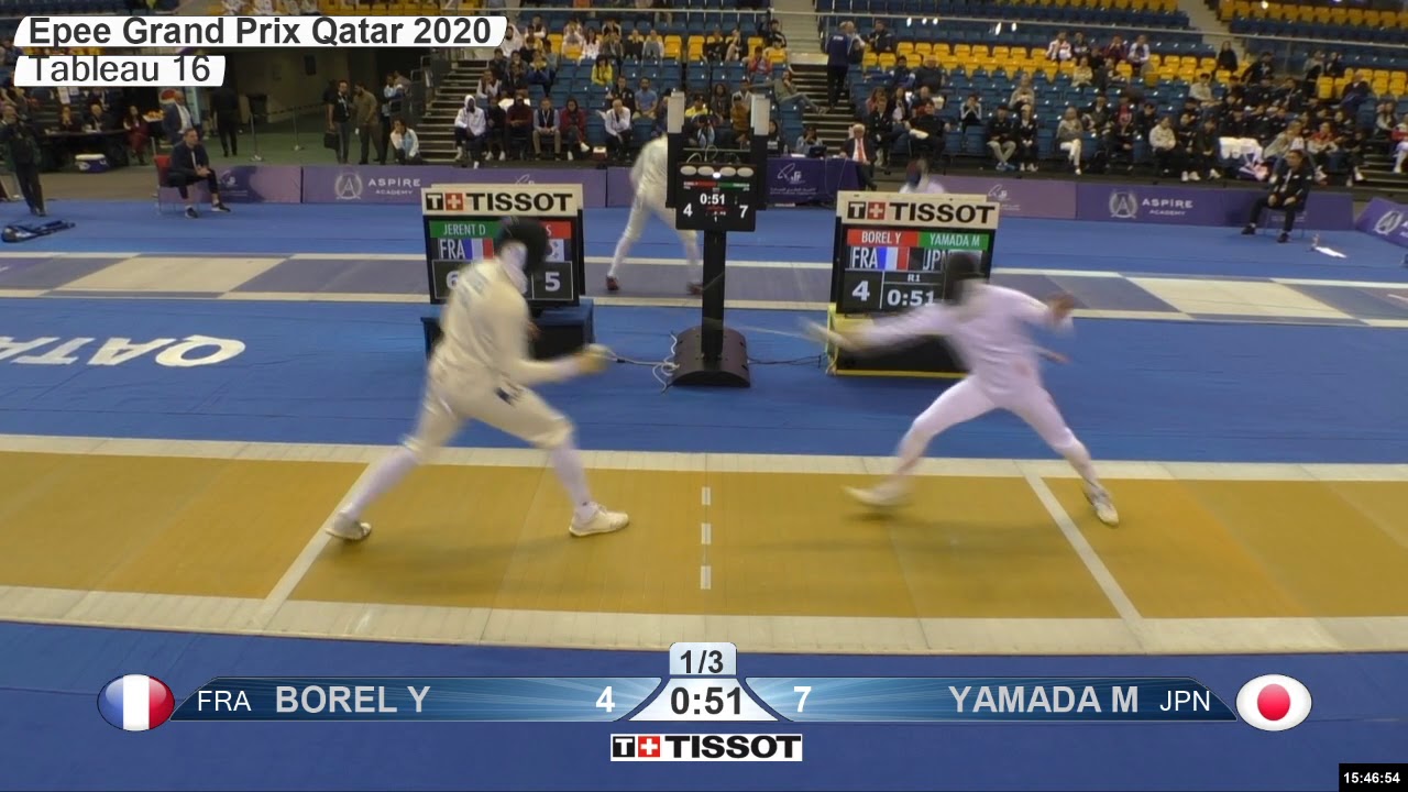 2020 387 T16 04 M E Individual Doha QAT GP YELLOW YAMADA JPN vs BOREL FRA