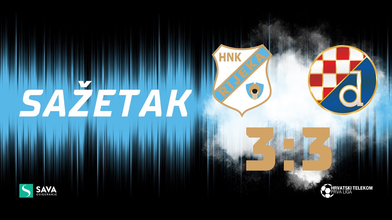 Rijeka - Dinamo 3:3 - sažetak, 12. kolo (2021./2022.)