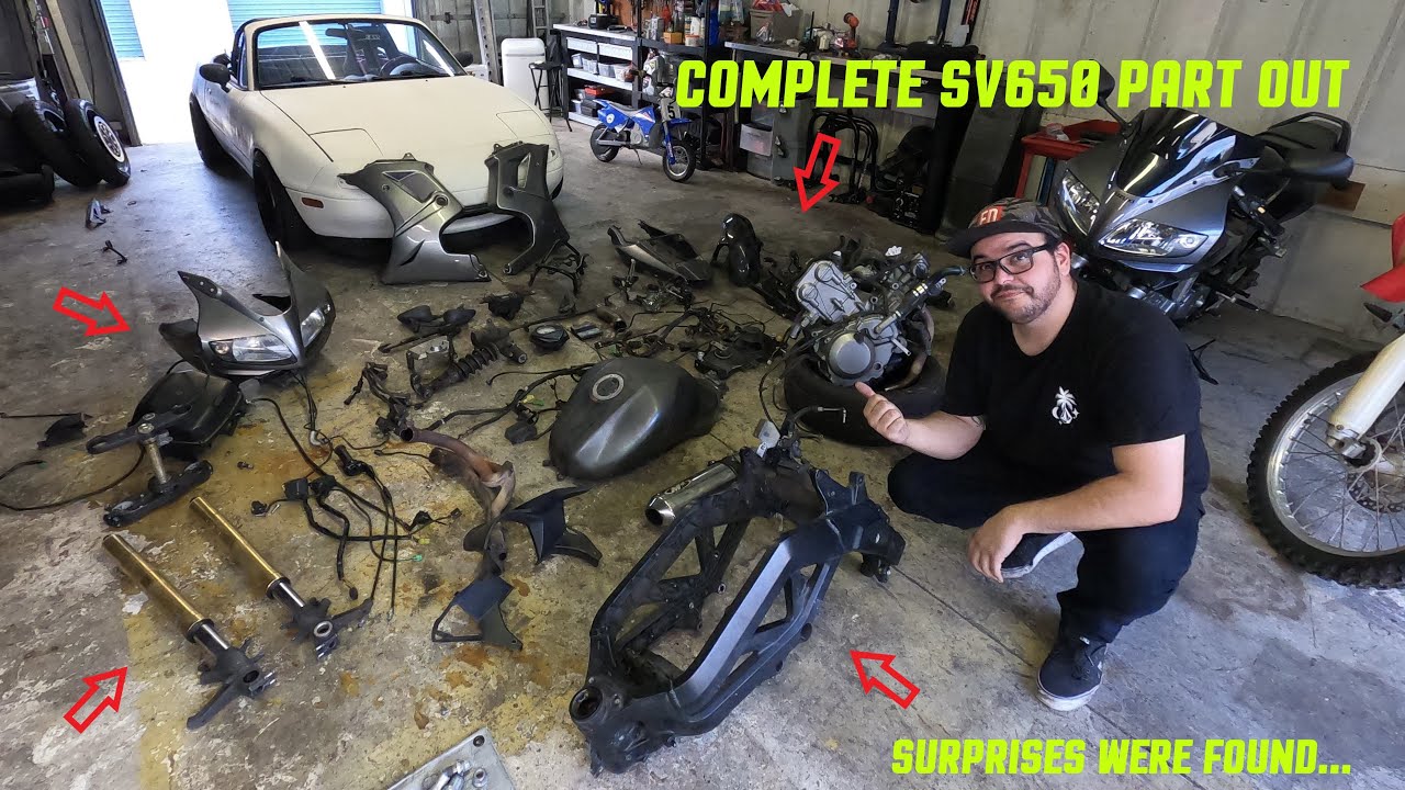 Dismantling My 2008 Suzuki SV650S (From Running Bike To A Pile Of Parts. Surprises Were Found...)