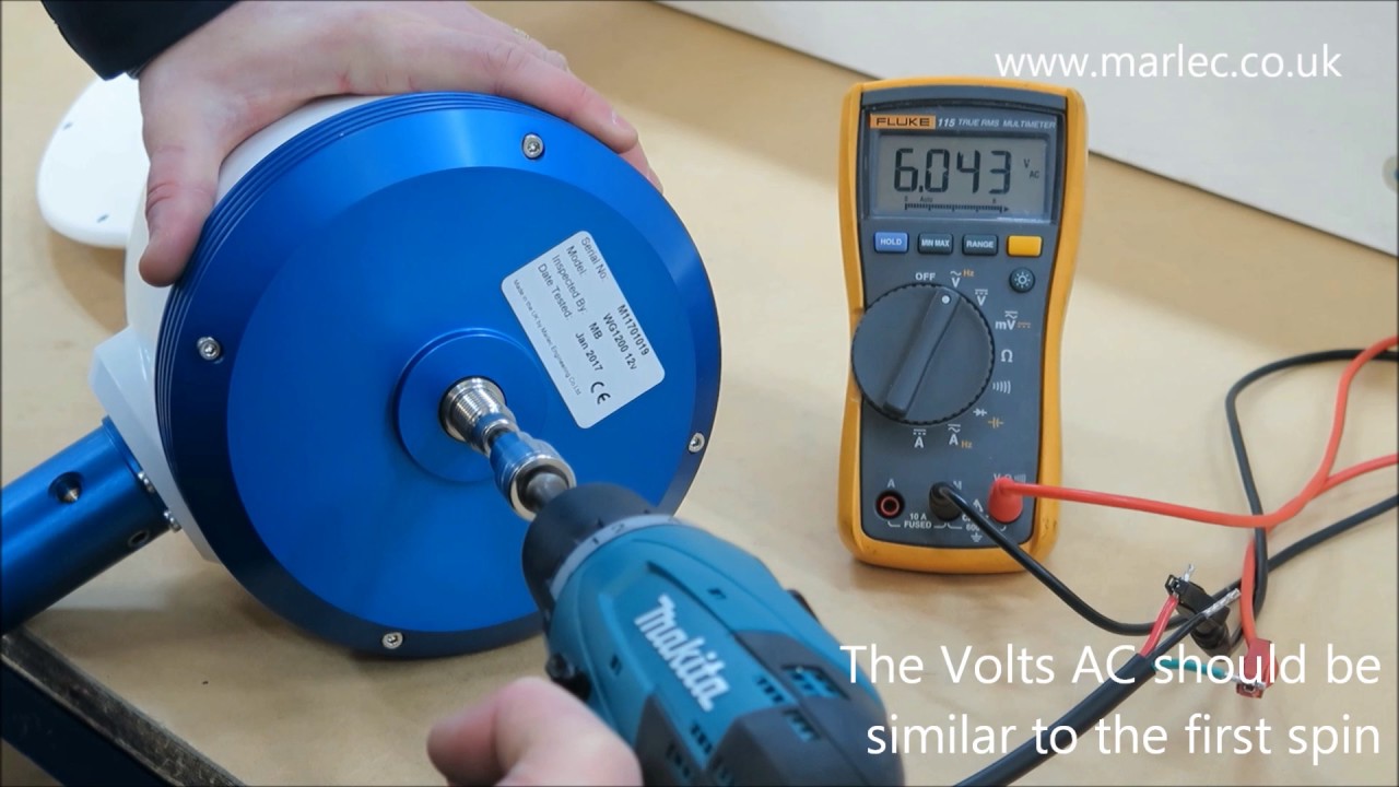 Rutland 1200 Windcharger Bench Testing