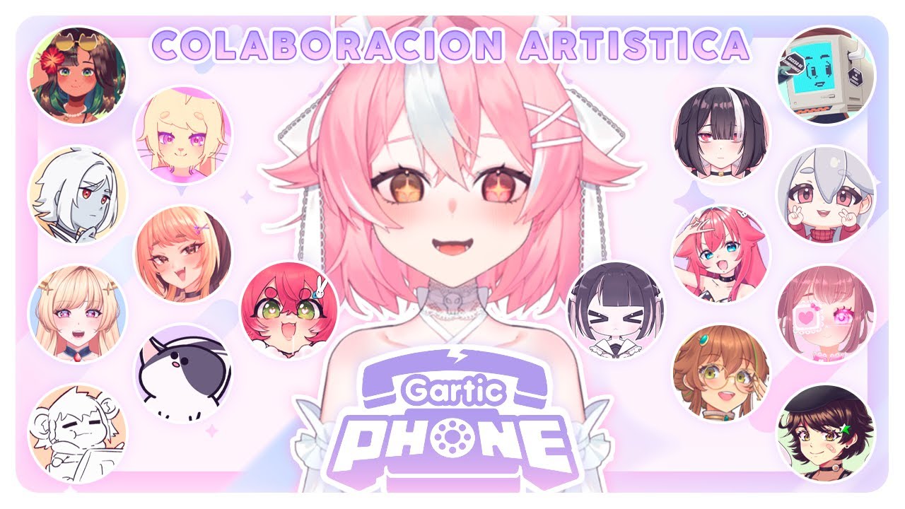 【Gartic Phone Art Collab】¡Artistas impresionantes dibujando! ¡Yay! ♡ 🎀💀【Enya Yoruneko】