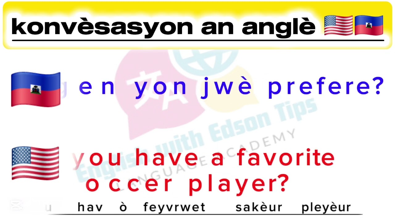 Part 1| men kijan pou fè konvèsasyon an anglè🇺🇲🇭🇹 ak nenpòt moun nan