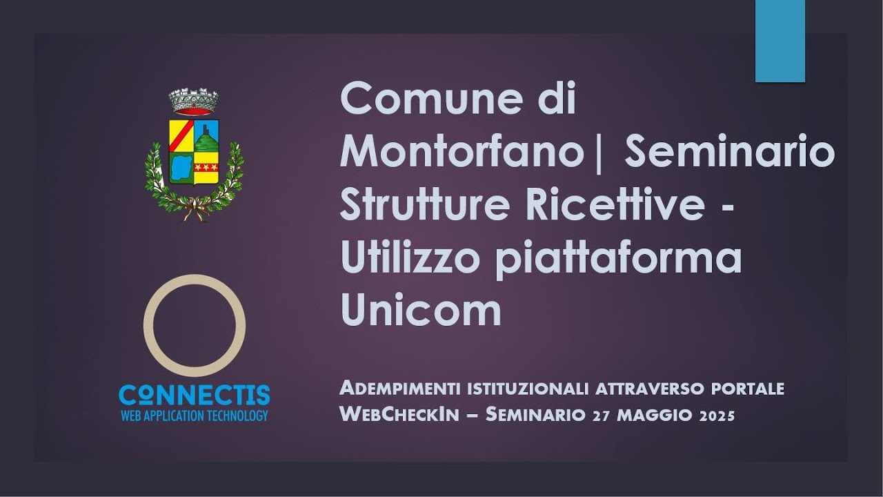Comune di Montorfano - Seminario Strutture Ricettive - Utilizzo WebCheckIn - 27/05/25