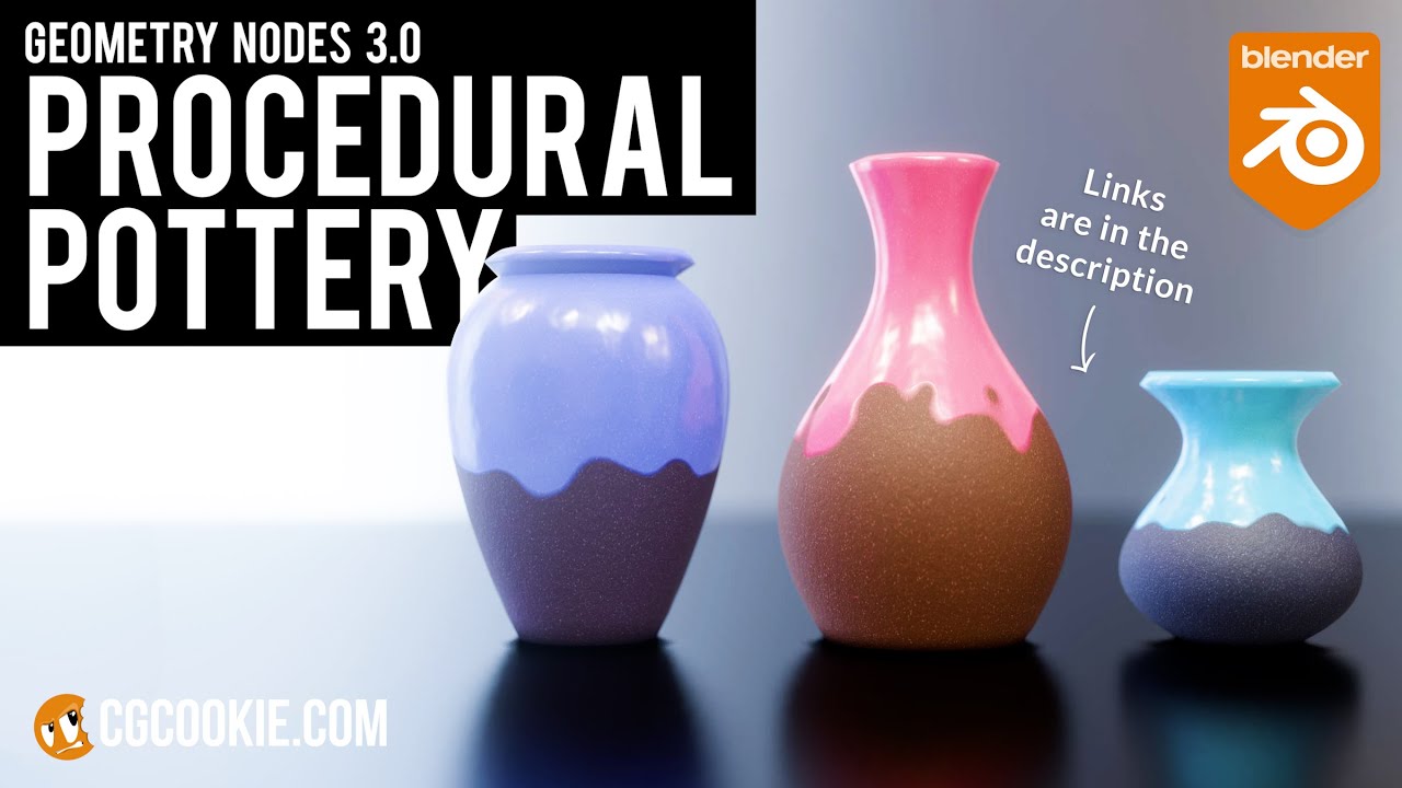 Pots and Vases made in Blender | Geometry Nodes | Procedural (2022)