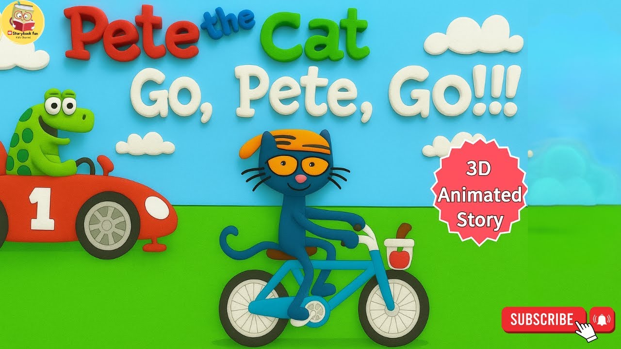 Pete the Cat Go, Pete, Go | 3D Animated Book | pete the cat story | Animated Storytime in 3D