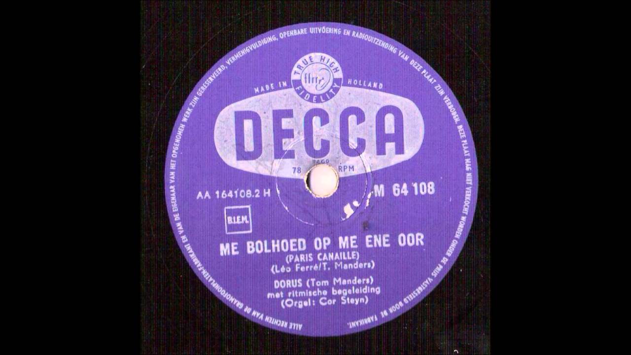 Dorus   Me bolhoed op mijn ene oor 1957