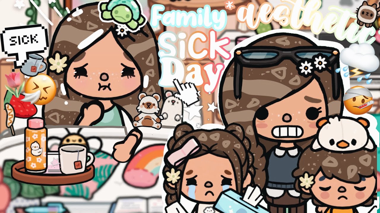 🤧💐Family *SICK* day|*WITH VOICE🎙️*|🦒🌈🌺*AESTHETIC* Toca Boca family roleplay⛈️🧿🥑|