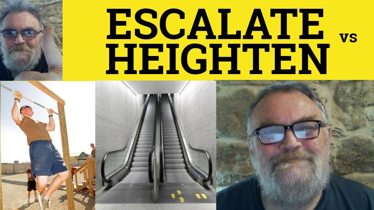 🔵 Escalate Meaning - Heighten Defined - Escalate vs Heighten - Escalate Examples