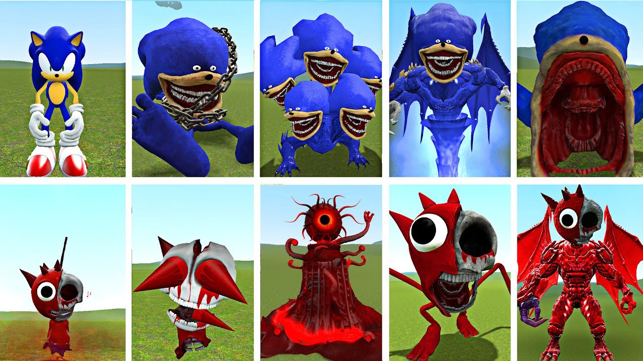 NEW EVOLUTION & CURSED SPRUNKI RADDY HORROR vs SHIN SONIC EXE |  TRANSFORMATION BATTLE GARRY'S MOD