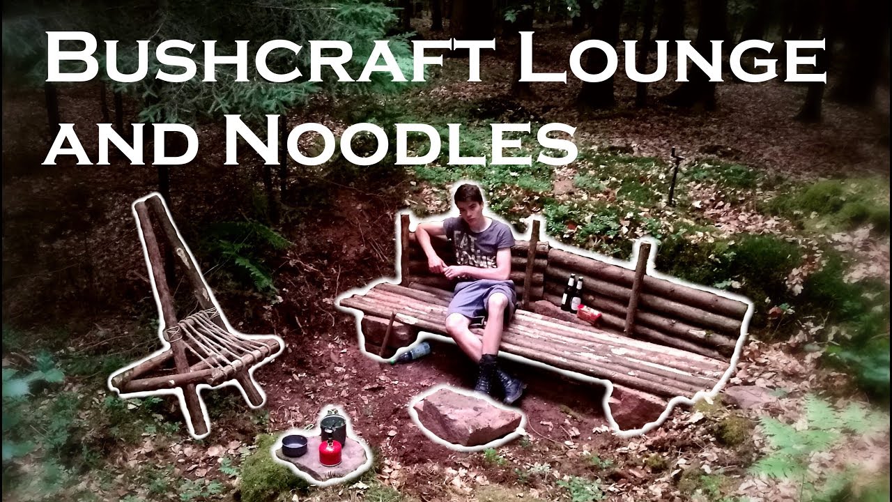 Building the LOUNGE/ secondary shelter and COOKING at the camp // JustRandomPfusch