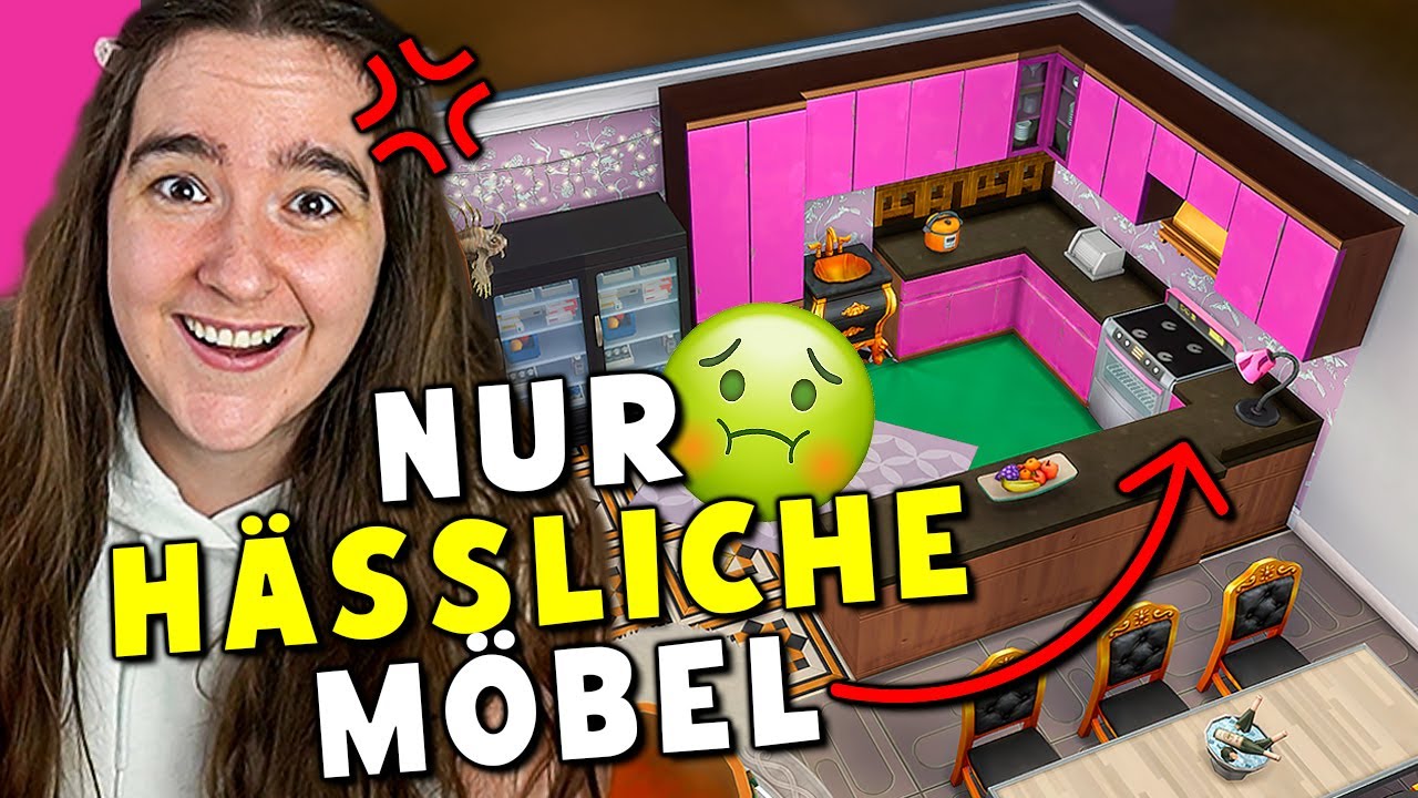 Sims 4, aber ich darf nur die H&Auml;SSLICHSTEN M&ouml;bel benutzen 😭😂 Bau Challenge Nesmeralda