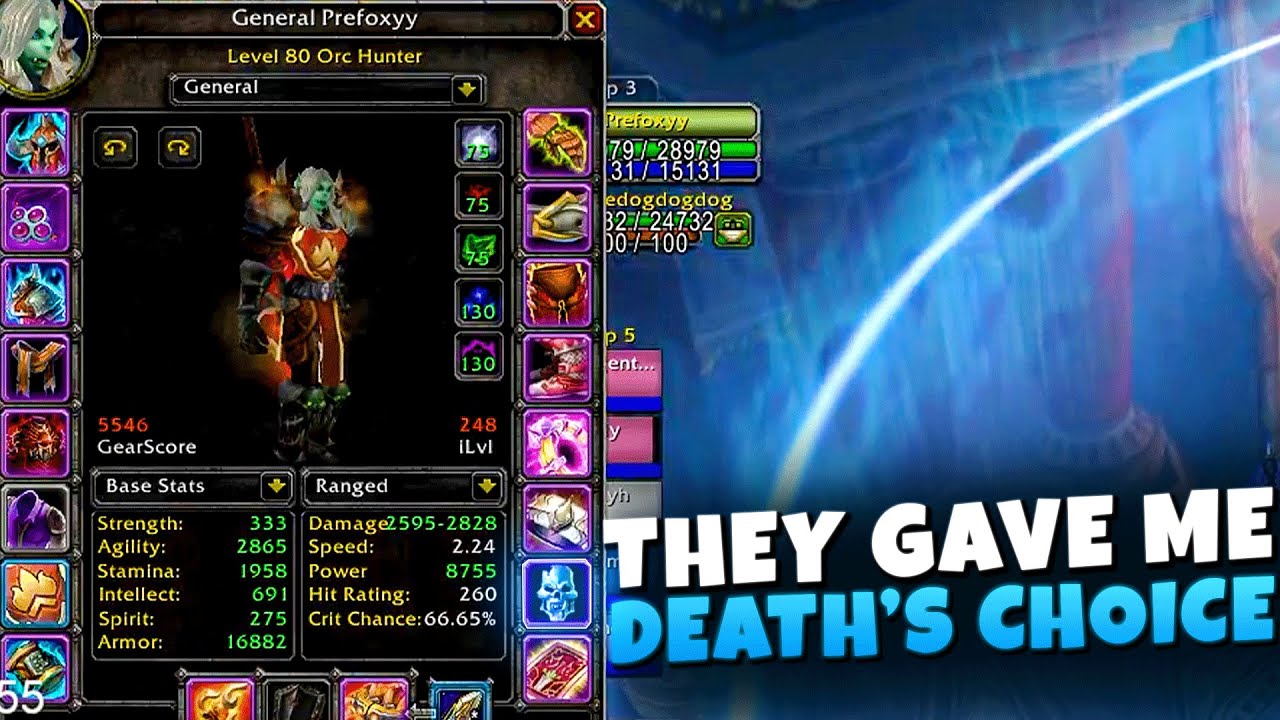 I got the Insane end-game TRINKET on Hunter! Death's Choice