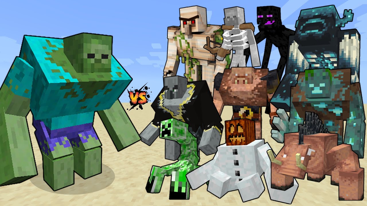 Mutant Zombie vs Mutant Creatures in Minecraft - Mutant Zombie vs Mutant Mobs- Minecraft Mob Battle