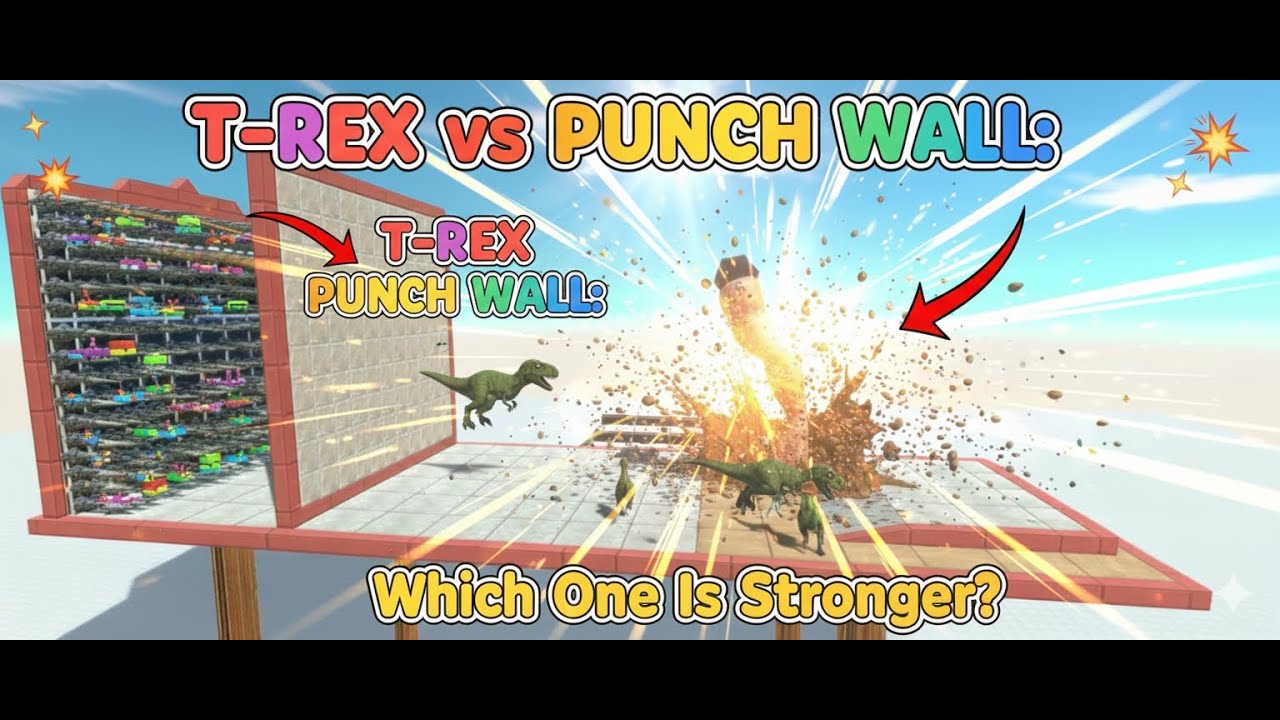 T-Rex vs Punch Wall: Which One Is Stronger? #arbs
