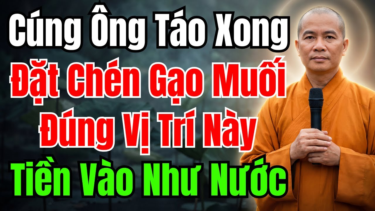 23 Tháng chạp cúng ông Táo xong Đặt Chén gạo muối đúng vị trí này TÀI LỘC HANH THÔNG