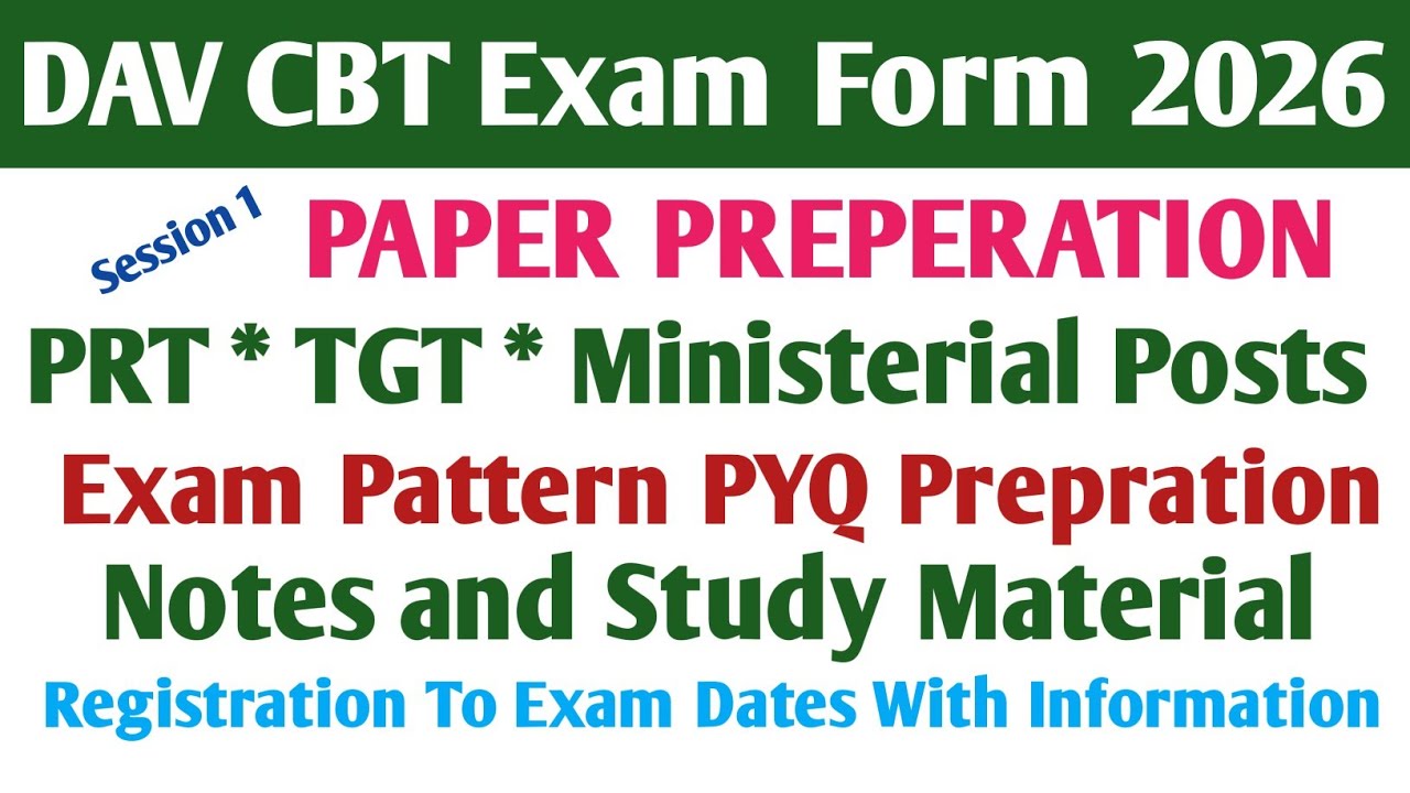 DAV CBT Exam Preparation For Paper 1 * Mcqs Sets With PYQ Explained To Qualify DAVCBT2026 * CBTEXAM