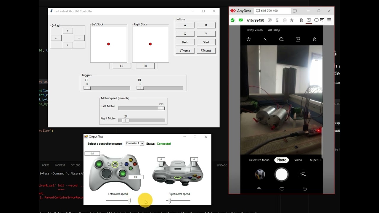 motor run with joystick