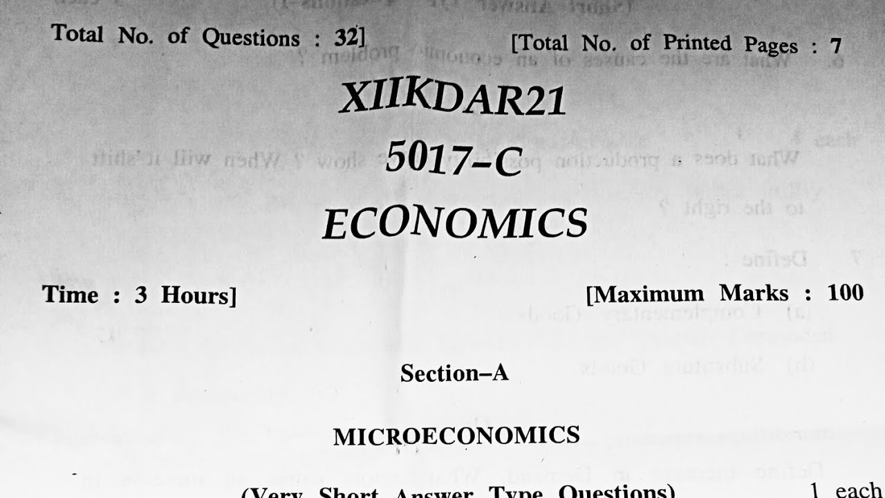 //jk bose class 12th economics paper 2021 for Kashmir division//
