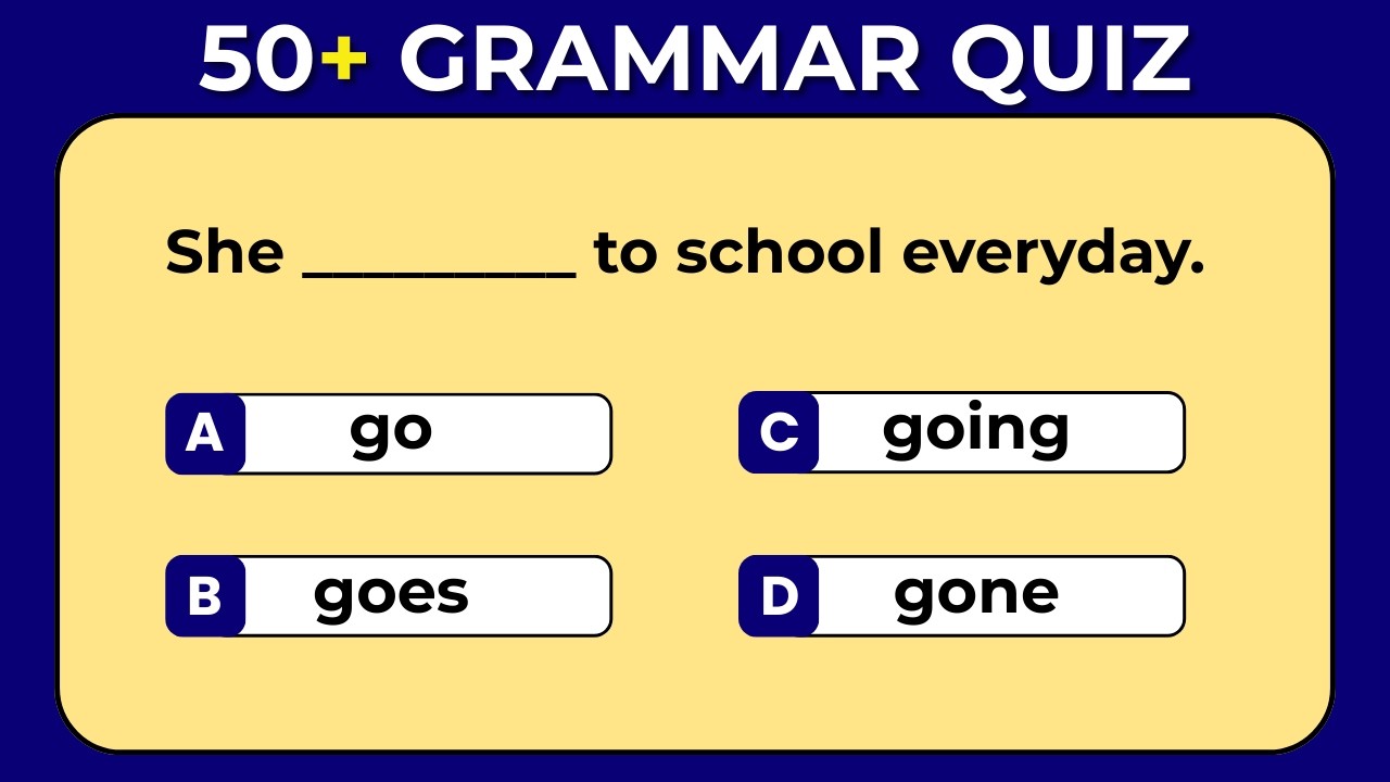 Grammar Quiz। 50+ English Grammar Questions। English Grammar Test #challenge