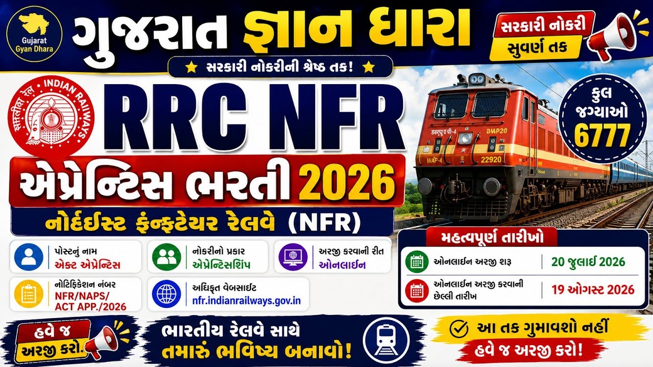 RRC NFR Apprentice Recruitment 2026 | 6777 Apprentice Vacancy | Railway Apprentice Bharti 2026 