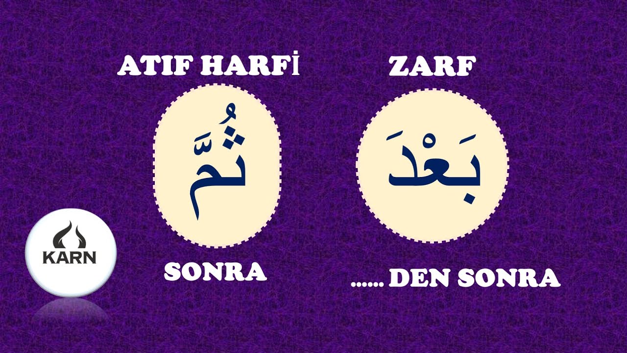 Sonra / ...den Sonra.  بعد/  ثم | Arapça Dil Eğitimi