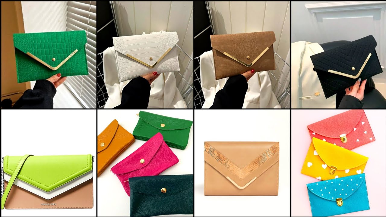 Wonderful Fold Over Envelope Style Clutches & Purses With Bold Colors | DIY Bags | Hand Bags Ideas