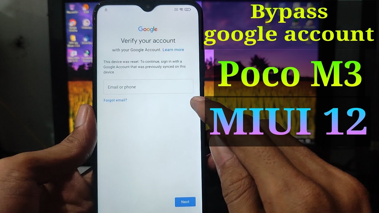 Frp Bypass Poco M3 Miui 12 Without PC || Bypass google account Poco M3