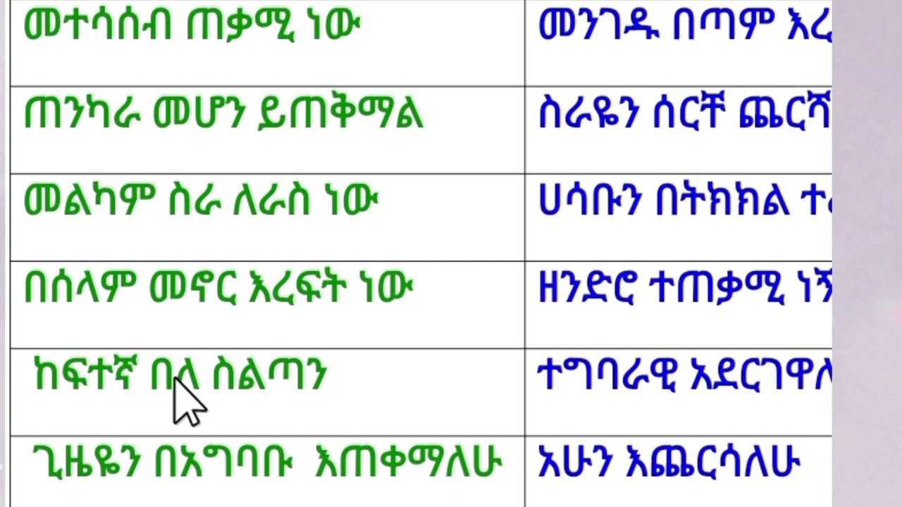 የአማርኛ ዓረፍተ ነገር ለጀማሪዎች#amharic #education 0921557522