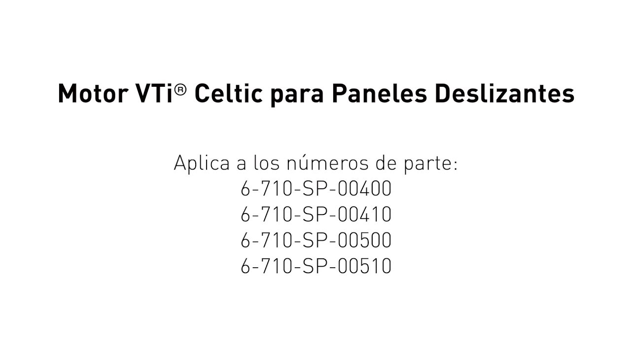 Programación - Motores VTi® Celtic para Paneles Deslizantes