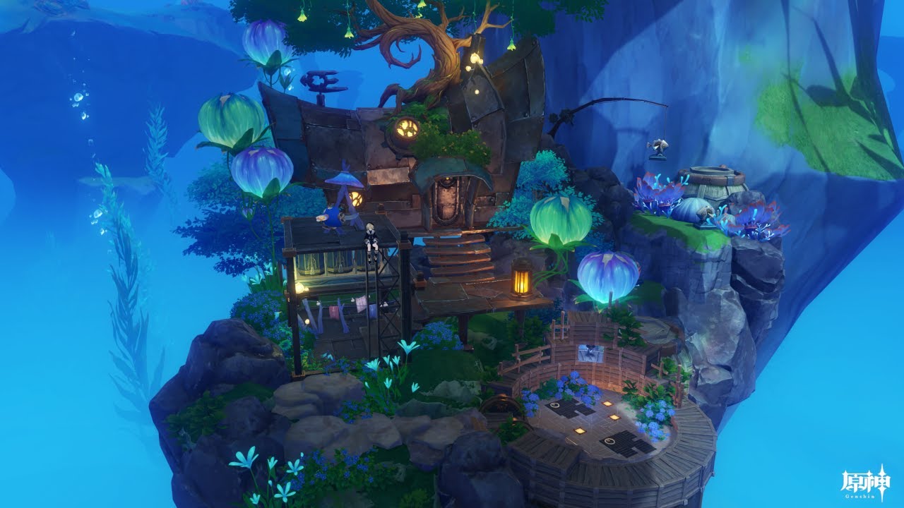 【原神-塵歌壺/sereniteapot】「フレミネの海中秘密基地-Freminet's secret underwater base」模本配布/Replica ID