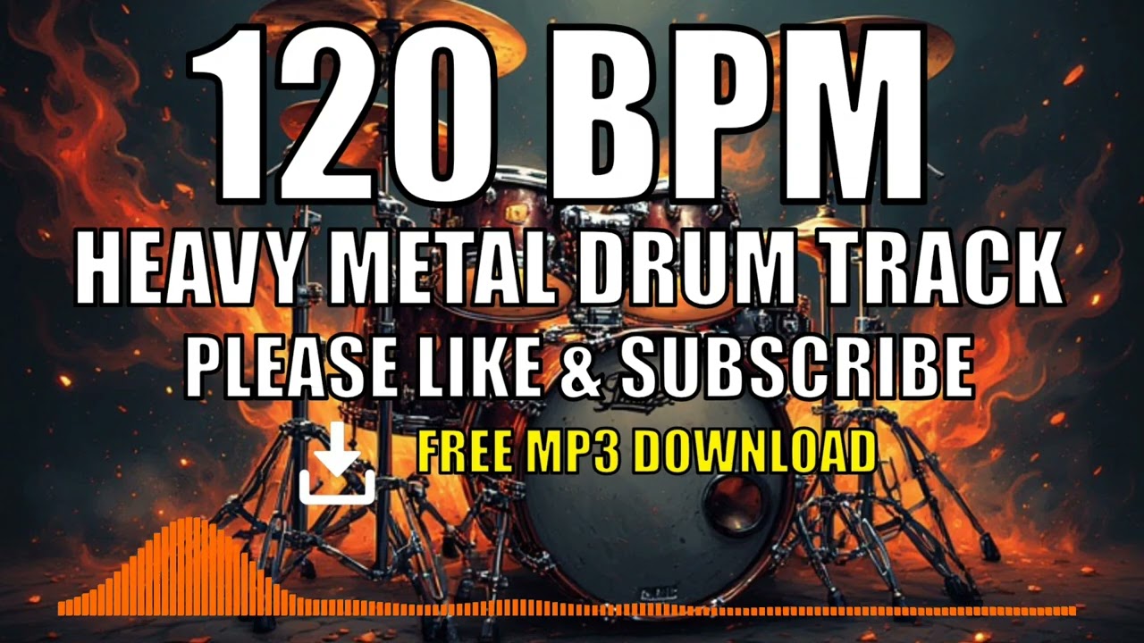 ⚡ Heavy Metal Drum Track #10 – 120 BPM | FREE MP3 DOWNLOAD 🥁