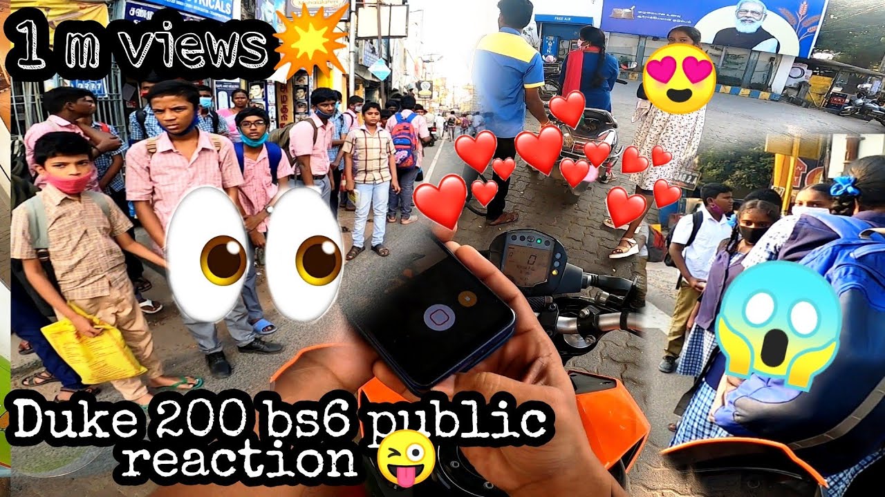 Duke 200 bs6 😱|public 💕 reaction 💥| crazy look 👑 |girls reaction ❤️ trending bike💥