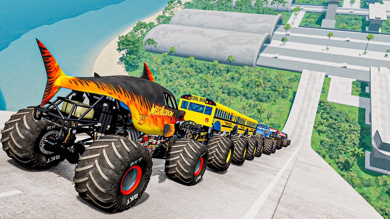 #207 Epic High Speed Monster Jumps | Monster Trucks & Cars - Beamng Drive