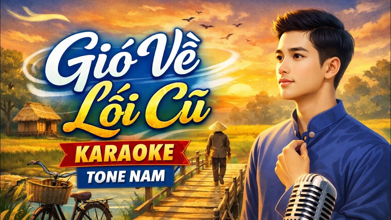 GIÓ VỀ LỐI CŨ. KARAOKE, tone nam 