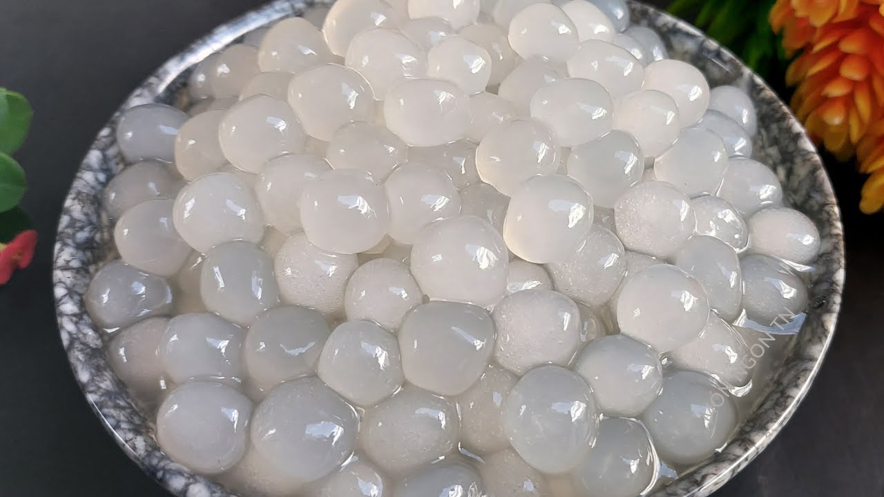 TRÂN CHÂU TRẮNG bằng bột năng trong dẻo ngon và đơn giản