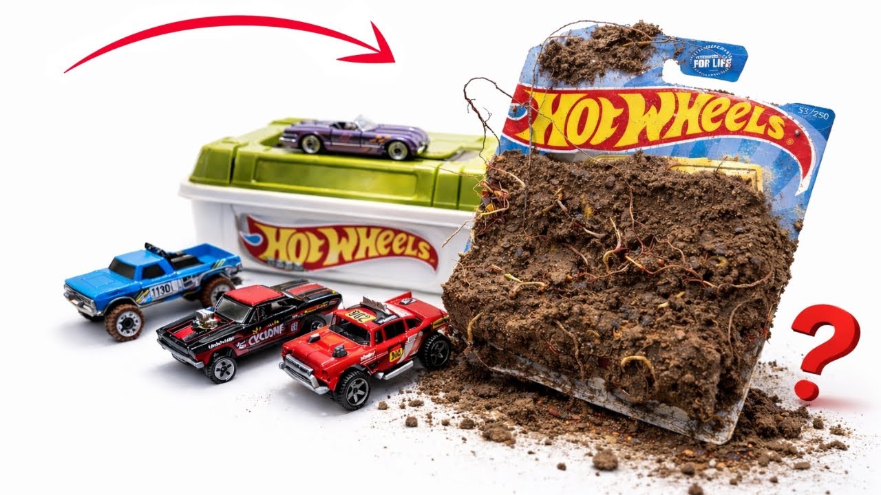 Only ONE Hot Wheels Left… What’s Under the Mud? (ASMR Cleaning) 
