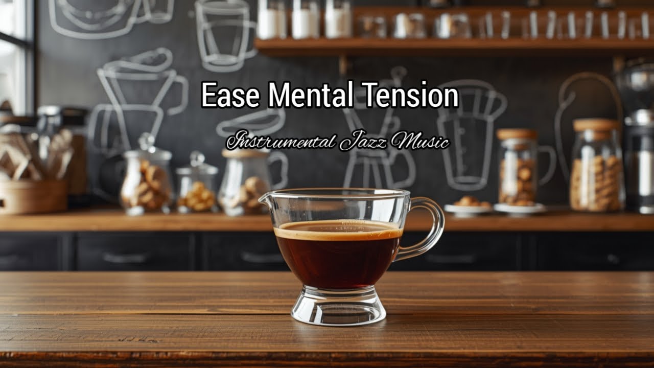 Ease Mental Tension with Instrumental Jazz Music on a Café Table for Better Focus 