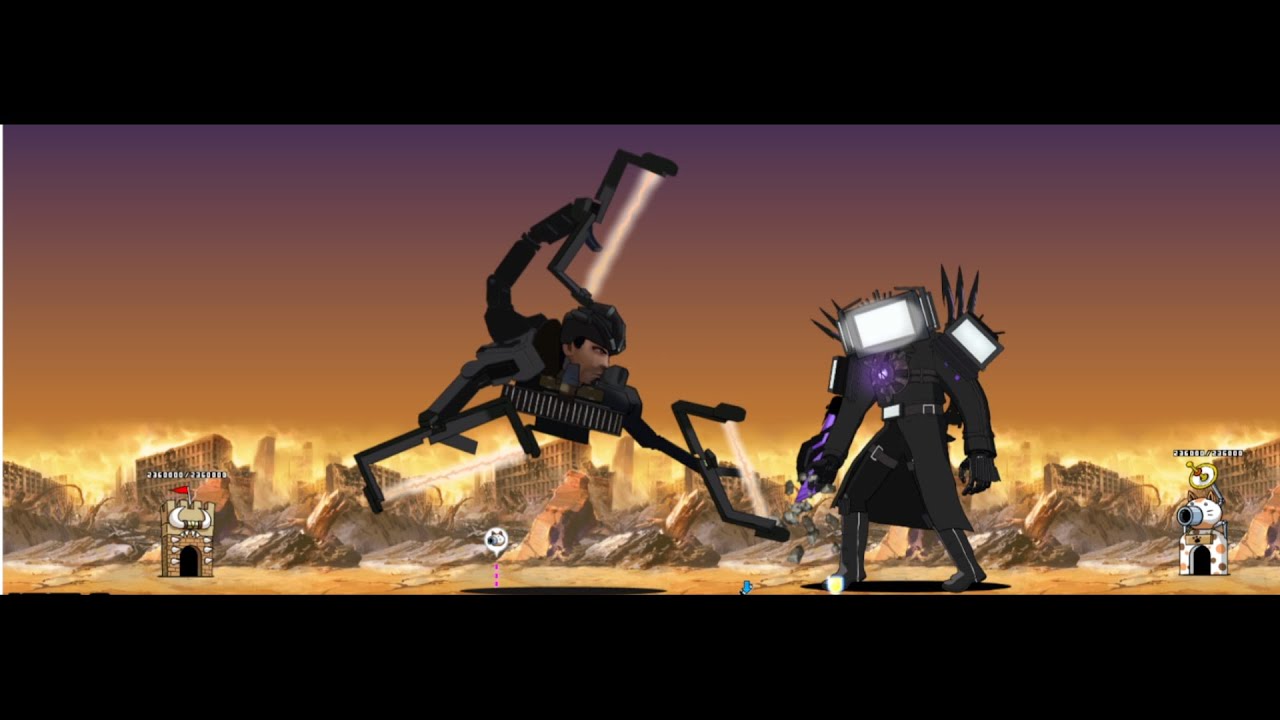 Titan Tv Man Vs All Skibidi Toilet - Battle Cats Ultimate