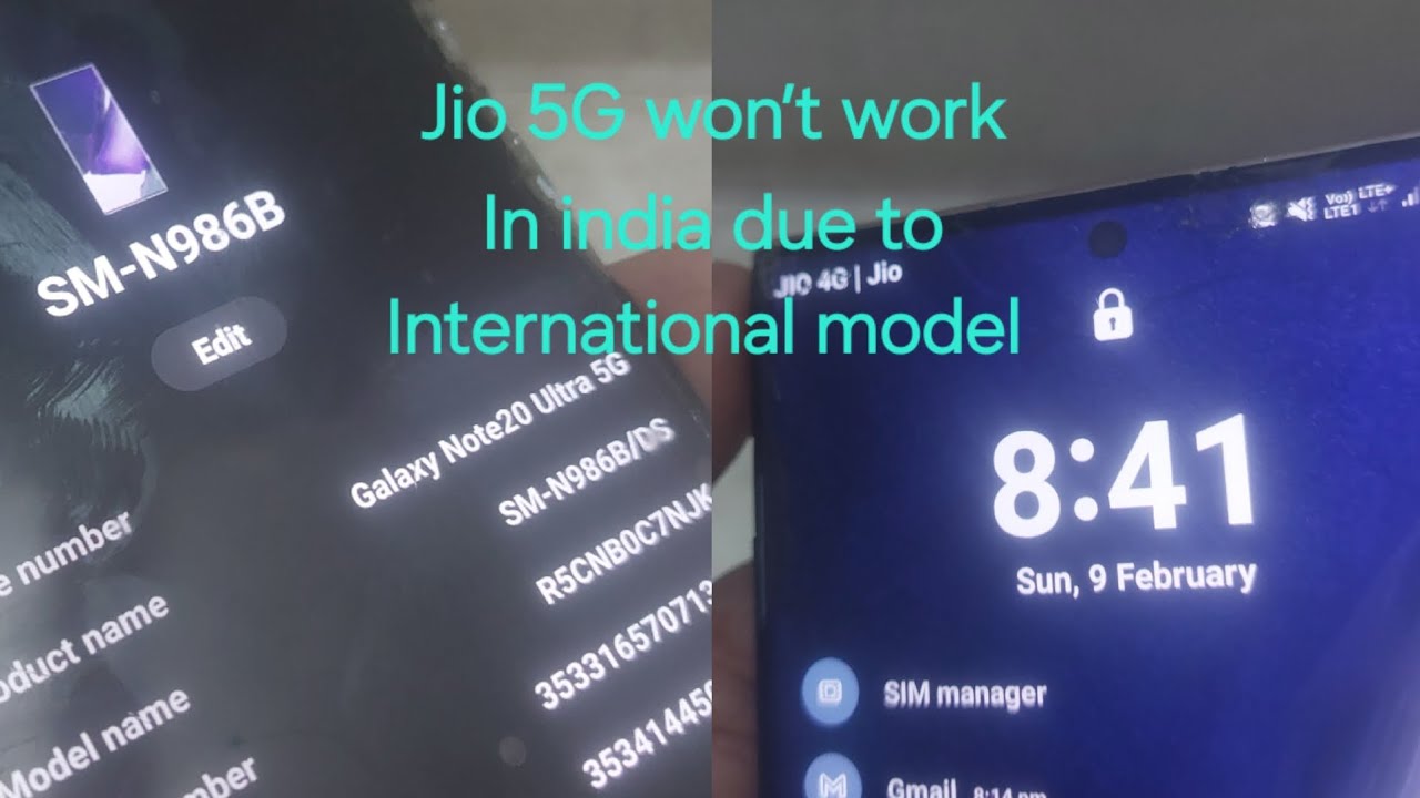 Jio 5G won't work on Samsung Galaxy Note 20 5G ,S20 5G, S10 5G, Note 10 5G in India #restrict