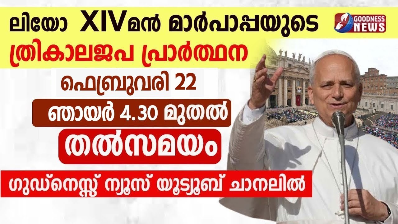 ലിയോ പതിനാലാമൻ മാർപാപ്പയുടെ ത്രികാലജപ പ്രാർത്ഥന |POPE LEO XIV | ANGELUS PRAYER | LIVE |GOODNESS NEWS