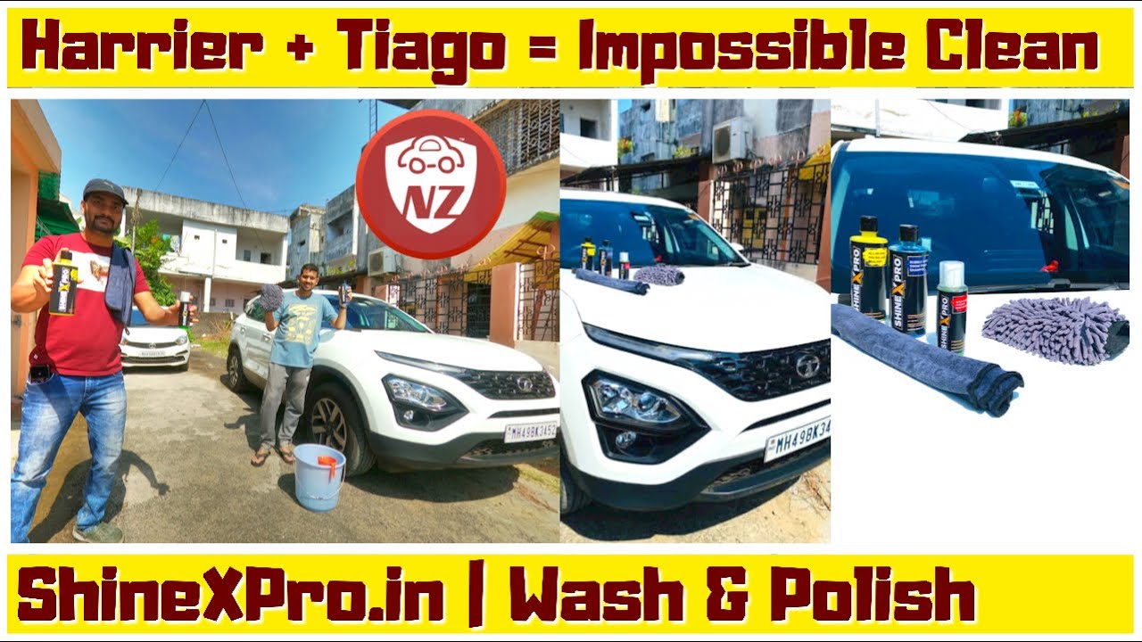 Impossible Cleanup, Wash & Polish - White Tata Harrier BS6 | ShineXPro Shampoo, Polish & Windwasher