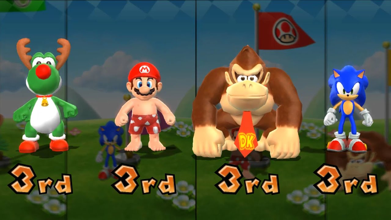 Mario Party 9 Mod - Minigames Yoshi Vs Mario Vs Donkey Kong Vs Sonic