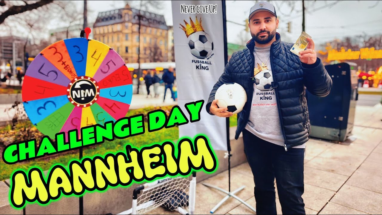 FUSSBALL CHALLENGE IN MANNHEIM 💶😱 FAST JEDER HAT 5 EURO GEWONNEN.NEVER GIVE UP #challenge #fussball