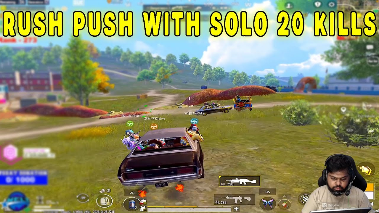 Only Rush Push Gameplay With Solo 20 kills 🔥