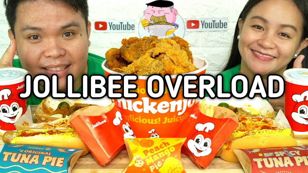 JOLLIBEE OVERLOAD Mukbang / Jollibee Chicken Joy, Jolly Spaghetti, Palabok  Collab @Titababs