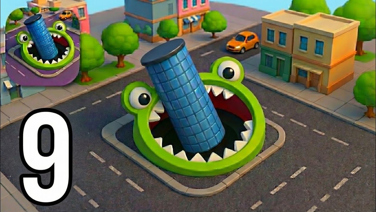 Hole.io - Gameplay Walkthrough Part 9 Tutorial & Eating The Whole City! (Android & iOS)