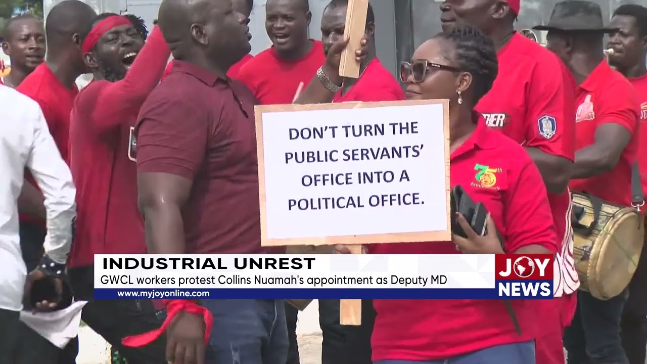 Industrial unrest: GWCL workers protest Collins Nuamah's apointment as Deputy MD