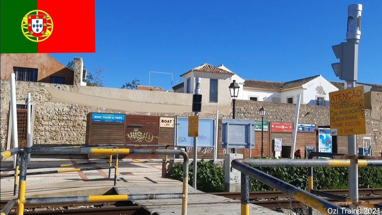 *Unique* Railroad crossing Faro/ Portugal (Przejazd kolejowy) with  American bells