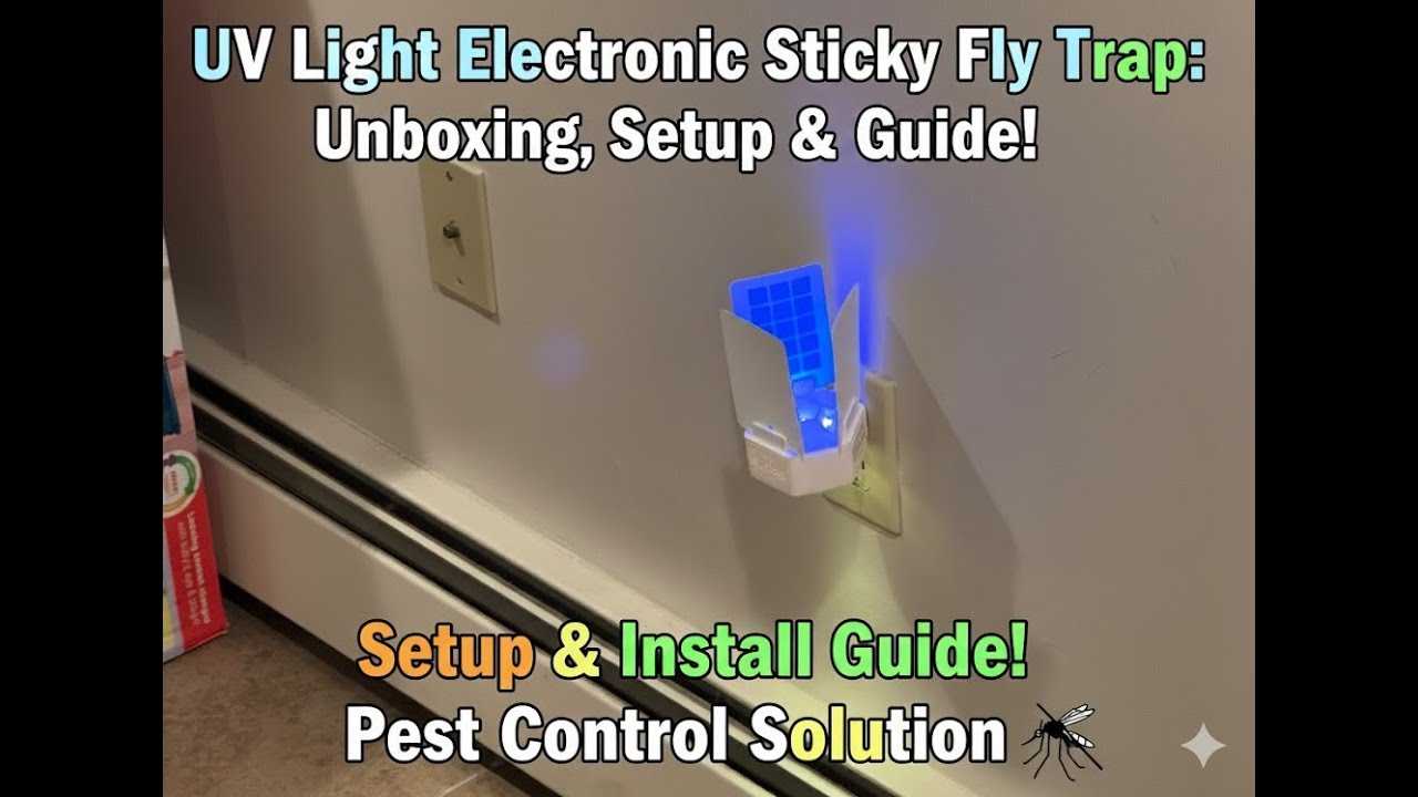 UV Light Electronic Sticky Fly Trap - Unboxing, Setup & Install Guide! Pest Control Solution