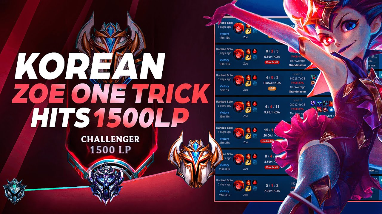 Meet the #1 Zoe world who reached 1500LP in Korean SoloQ... (MATCH-UP vs DOPA)